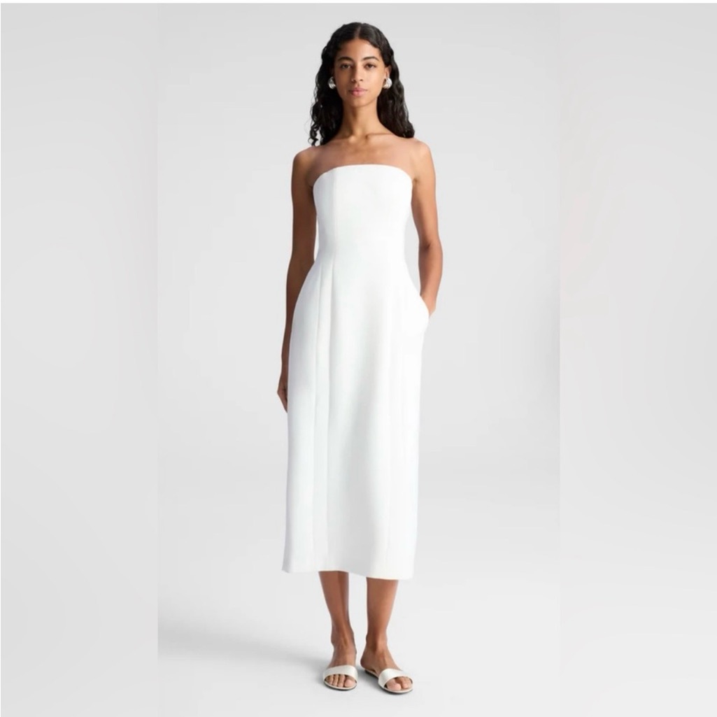 Strapless White Midi Dress Alc Nwt